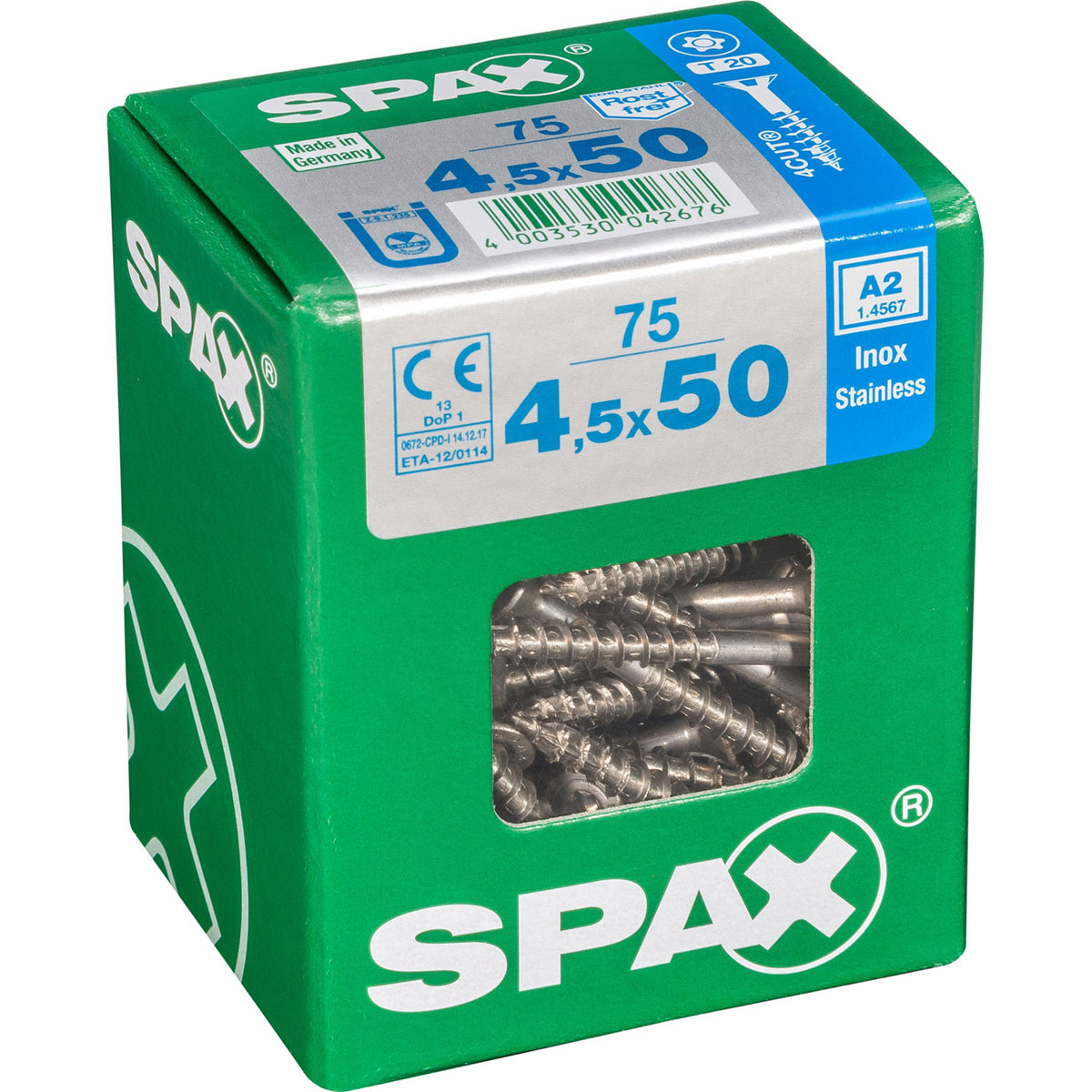 Spax Edelstahlschrauben Senkkopf 4,5 x 5 x 50 L 75 Stück Bild 2