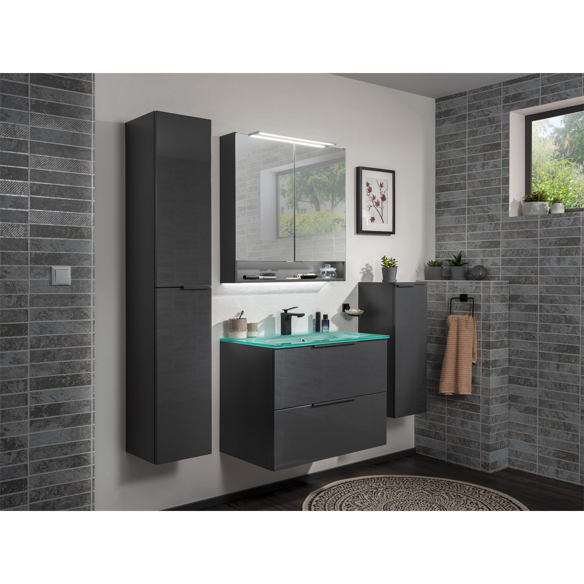 Fackelmann  Hochschrank LUNA 300 x 1620 x 318 mm anthrazit Bild 8