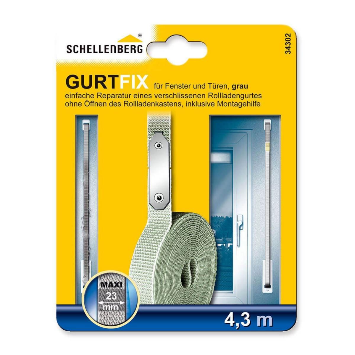 Schellenberg Gurt-Reparatur-Set Maxi 4,3m Gurt-Fix für 23 mm Gurtband grau Bild 2