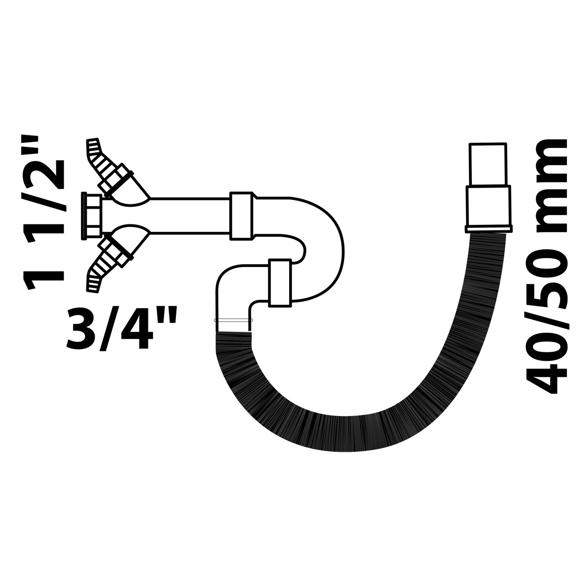 Kirchhoff RE-Spülensiphon ECO-SAVE KS 1 1/2" IG x DN 40/50 mm Bild 2