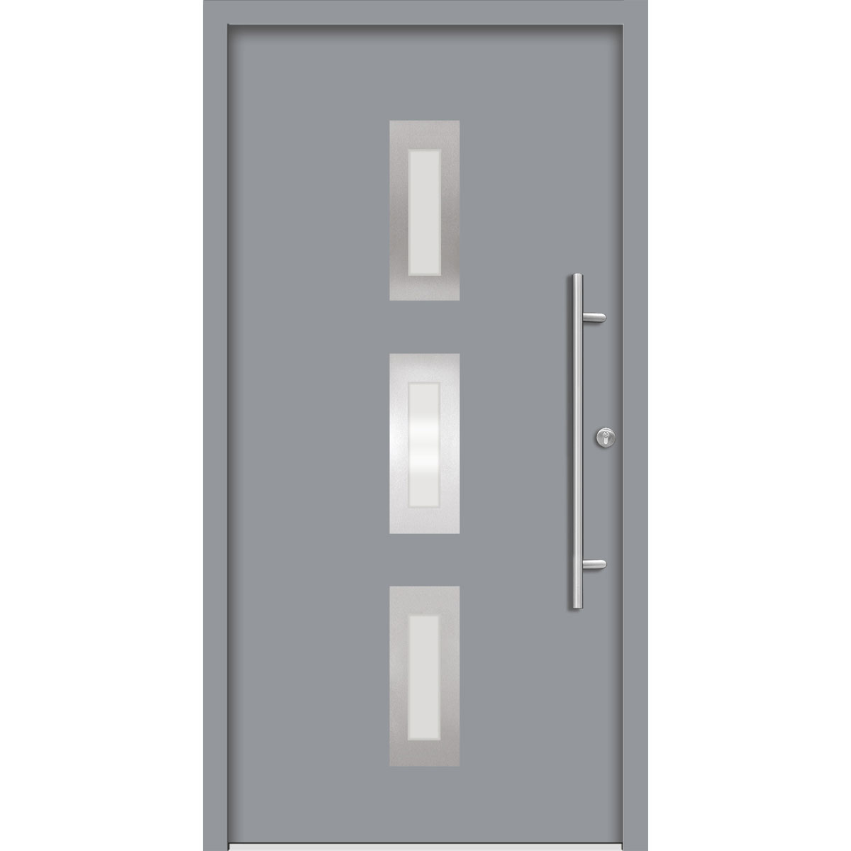 SplenDoor Premium-Haustür Passivedoor Aalborg energiesparend grau 100 x 210 cm rechts