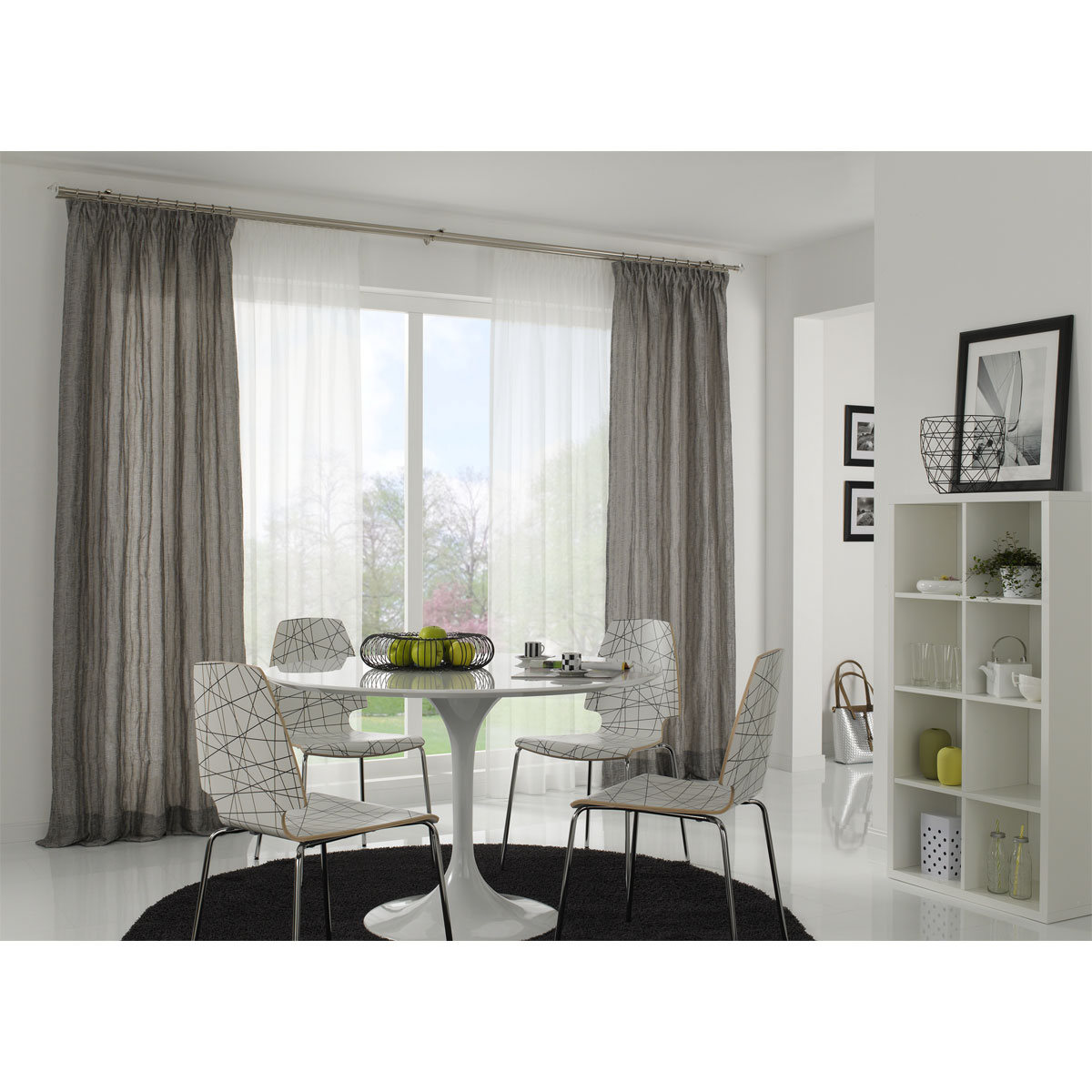 Gardinia  Gardinenstange Chicago mit Innenlauf Durchmesser 16 mm 200 cm Edelstahl-Optik Bild 4