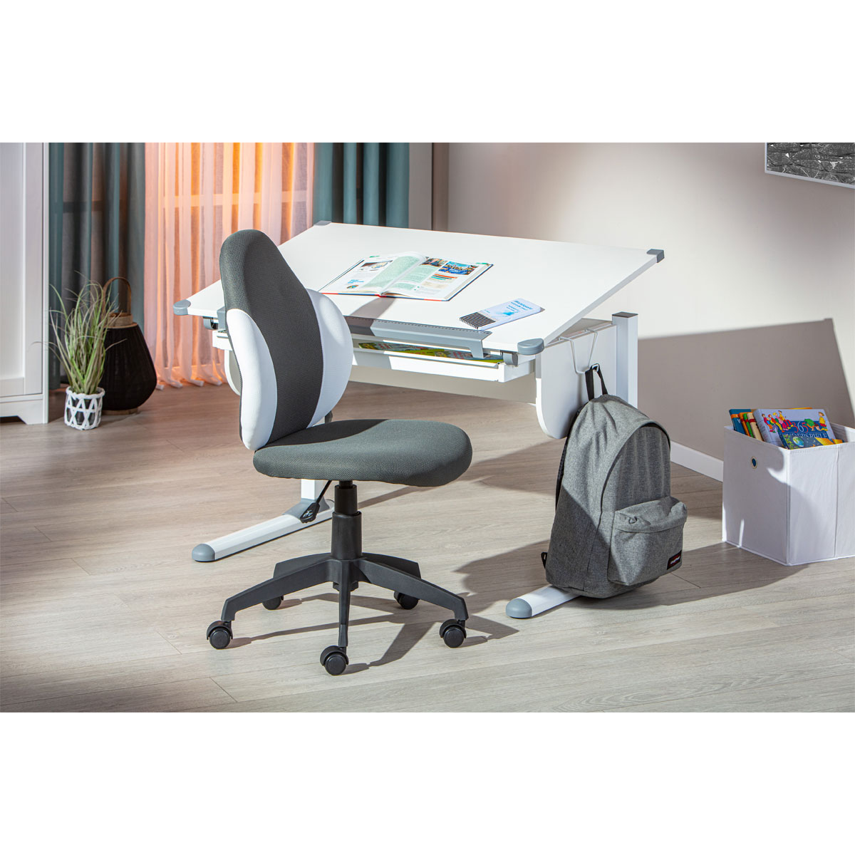 Inter Link Drehstuhl „Jessi“, dunkelgrau-weiß Bild 8