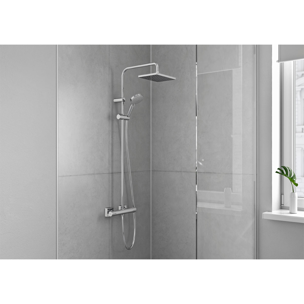 Hansgrohe Duschsystem Vernis Shape mit Thermostat chrom Bild 14