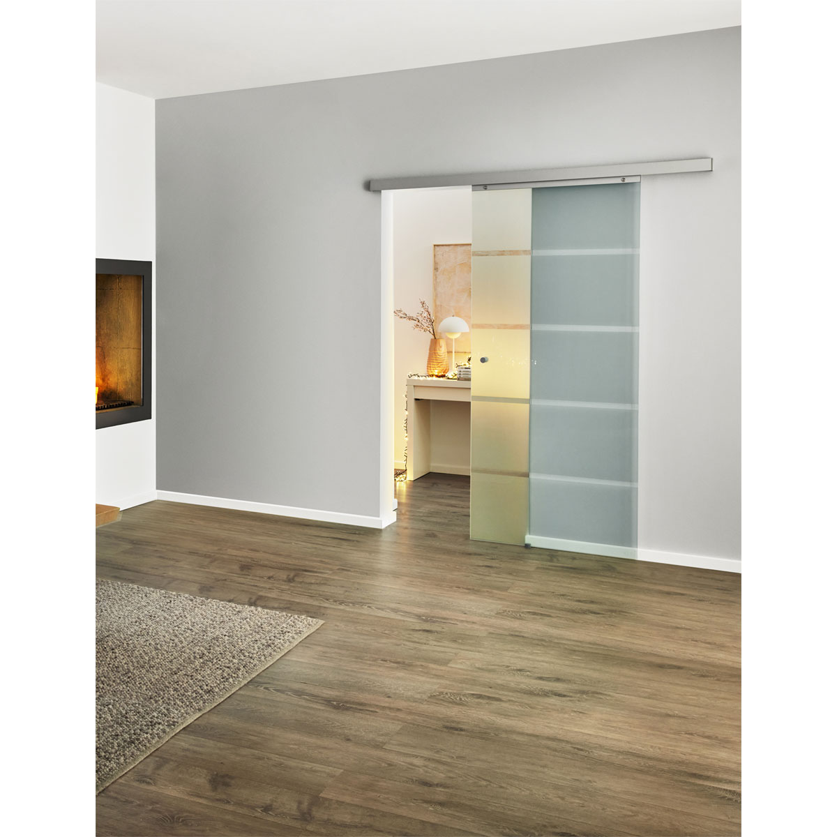 Durabil  Ganzglas-Schiebetür Alu Closed 88 x 203,5 cm Bild 1