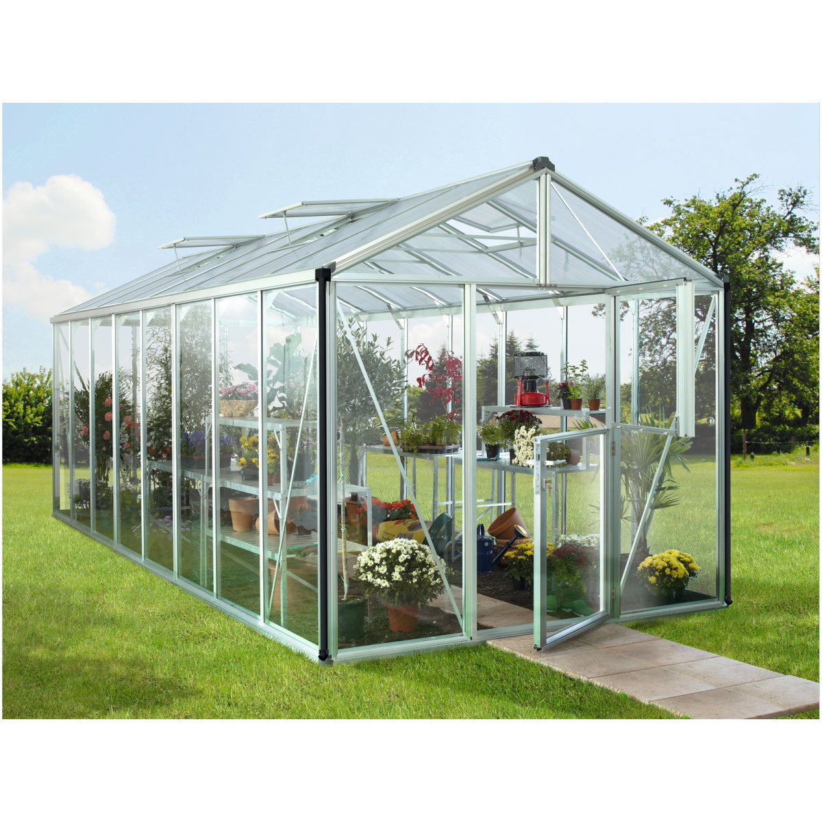 Vitavia Gewächshaus Zeus 15700 ESG 15,7m² 4 mm Einscheibensicherheitsglas schwarz Bild 1