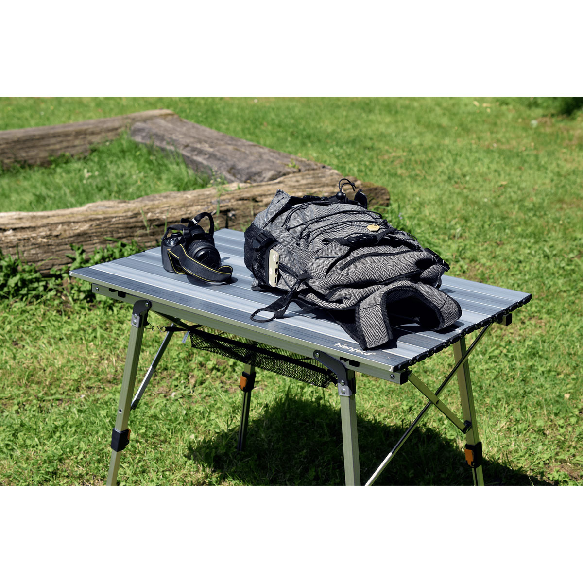 highfeld Klapptisch Campingtisch mit Ablagenetz Bild 7