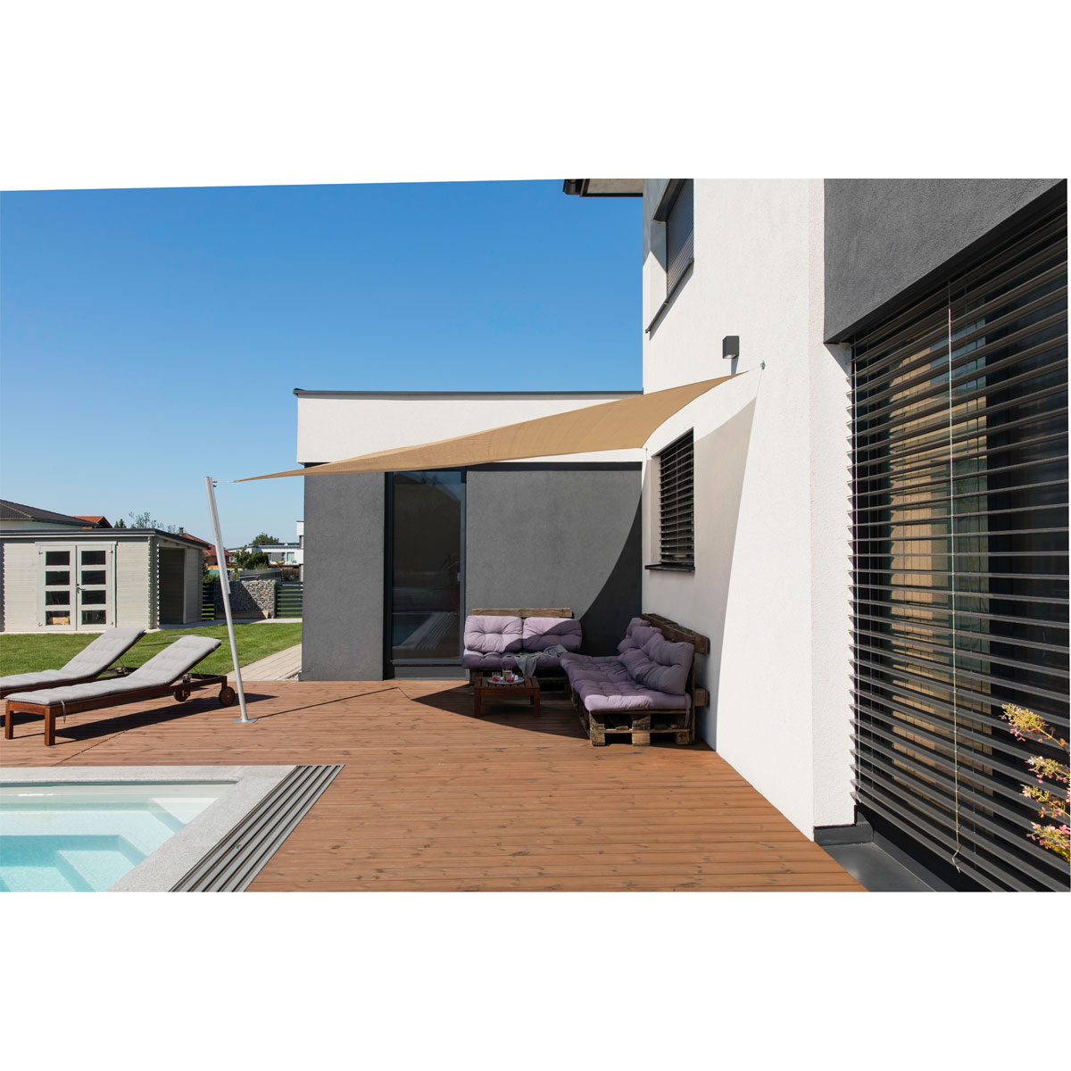 Dreieck-Segel Capri 5 x 5 x 5 m reed Bild 2