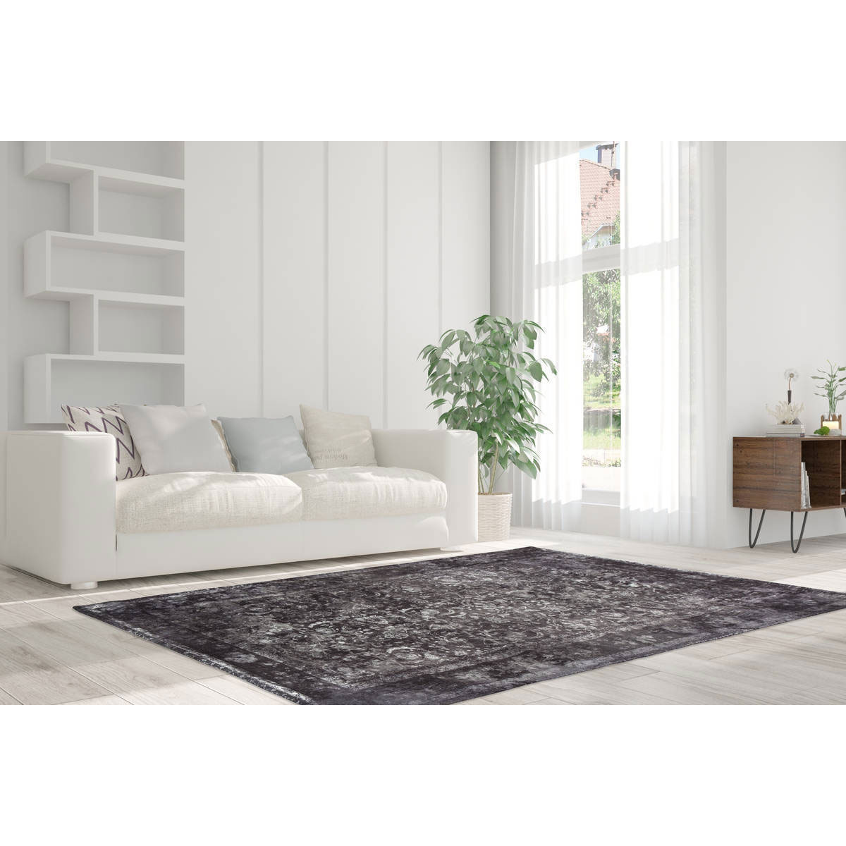 Kurzflorteppich Vintage 8404 grau Bild 2