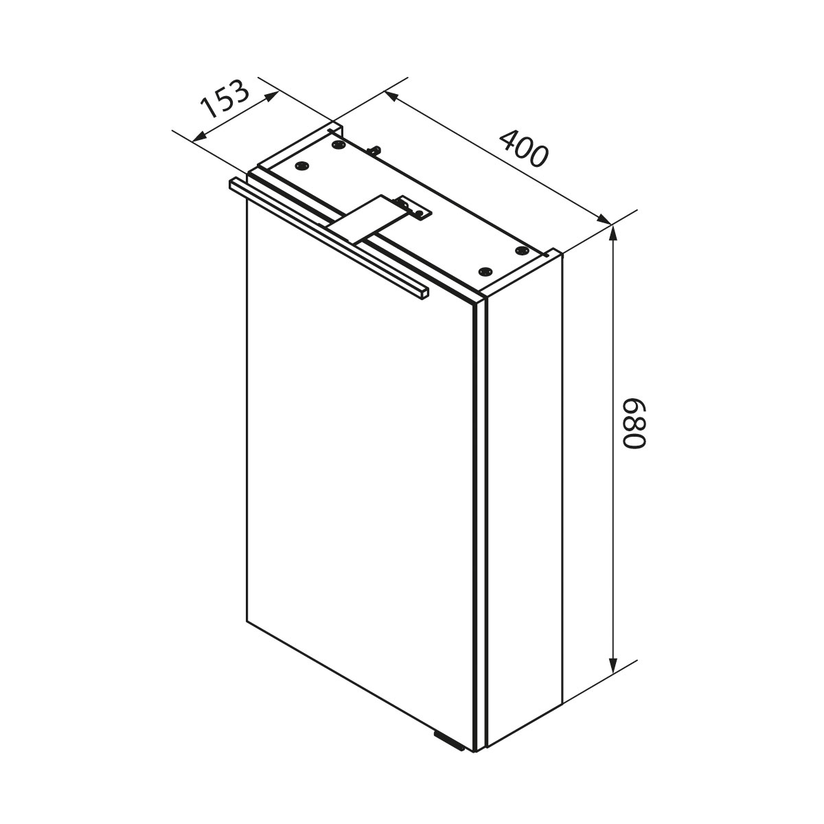 Fackelmann  Gäste-WC Spiegelschrank links SBC 400 x 680 x 153 mm DarkOak Bild 5