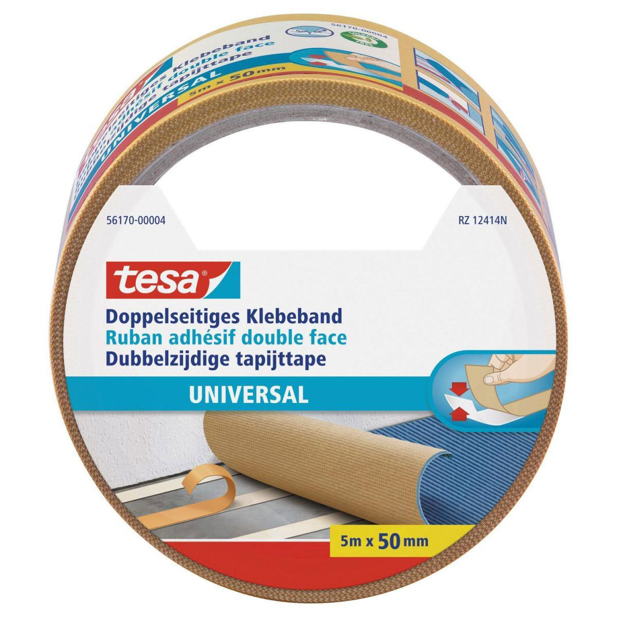 Tesa Doppelseitiges Klebeband universal 5 m x 50 mm Bild 1