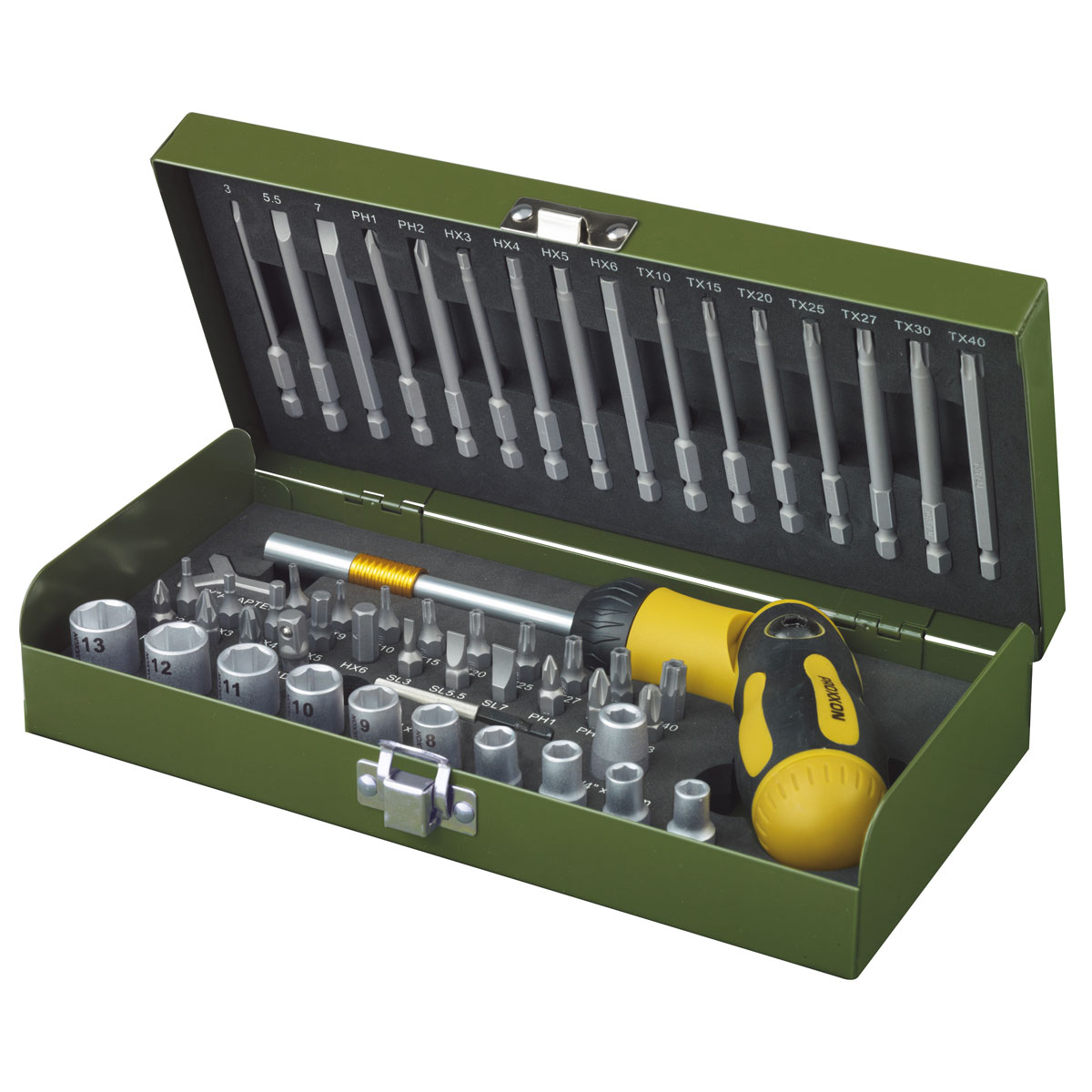 Proxxon Industrial Schraubendreher-Satz mit Knarrenschrauber 54-teilig