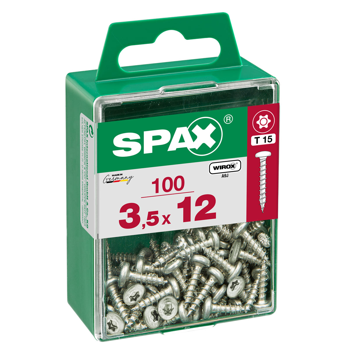 Spax Universalschraube WIROX Rundkopf 3,5 x 12 mm Torx 100 Stück Spax Universalschraube WIROX Rundkopf 3,5 x 12 mm Torx 100 Stück