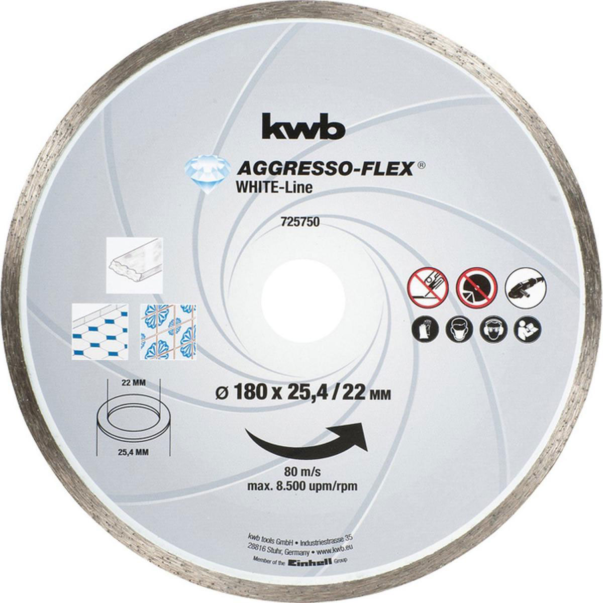 kwb  Trennscheiben Aggreso Flex White Line Diamant Durchmesser 180 mm