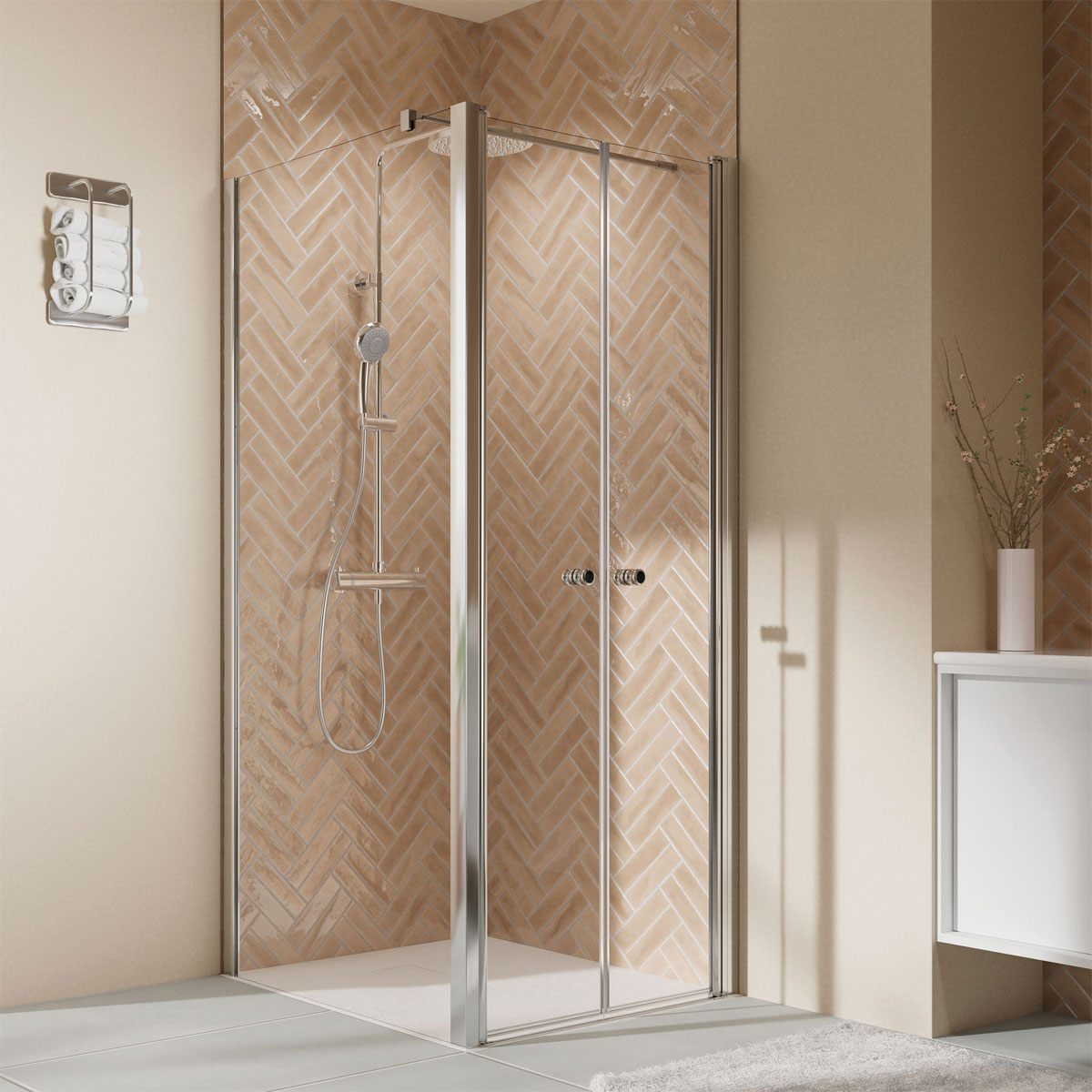 Breuer  QUICK72 Elana 2.0 Seitenwand links für Pendeltür Alu silber matt Klarglas 1000 mm