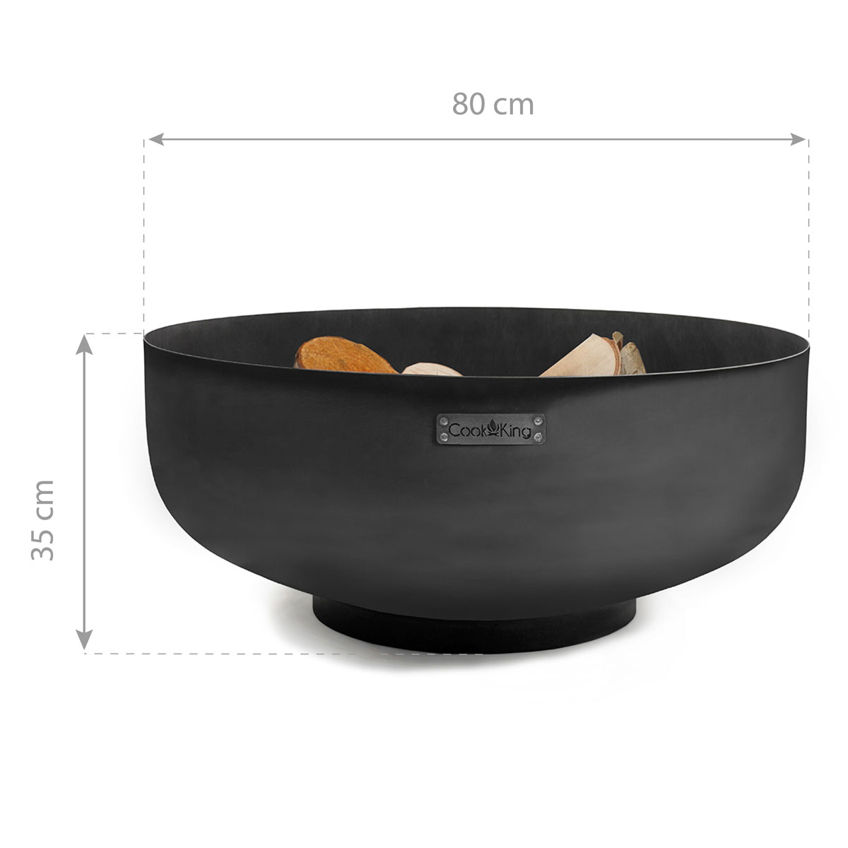 CookKing Feuerschale Palermo XXL 80x35cm Schwarz Bild 2