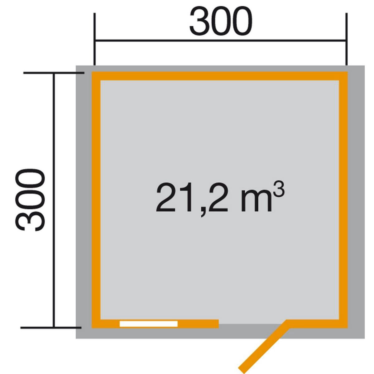 Weka Gartenhaus Premium 28 mm Flügeltür 380 x 330 x 262 cm Bild 2