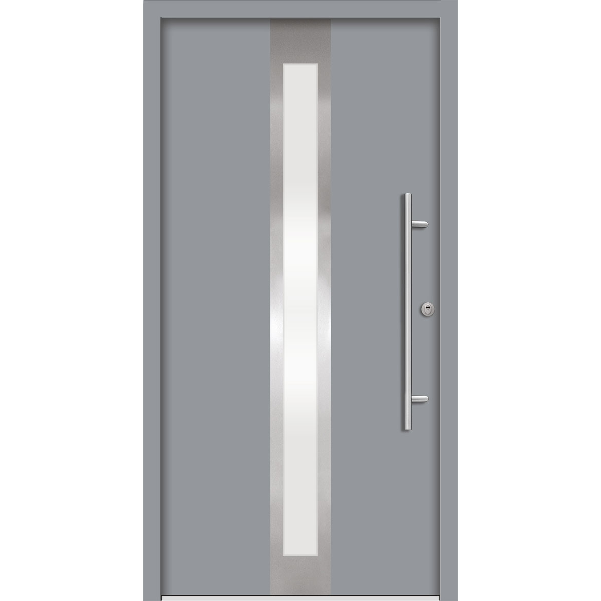 SplenDoor Premium-Haustür Passivedoor Stockholm RC2 energiesparend einbruchsicher grau 100 x 210 cm rechts