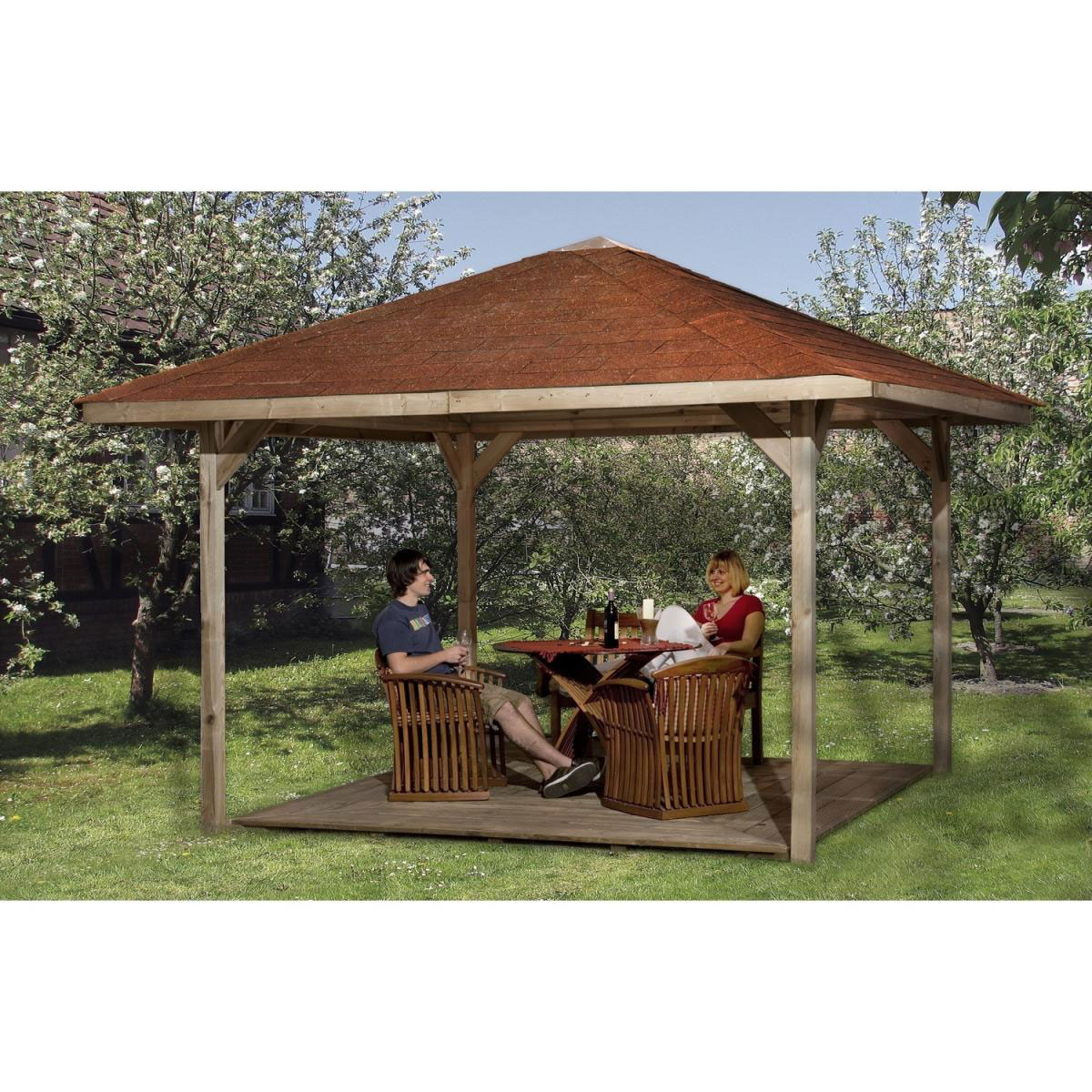 Weka Holzpavillon 651 A Größe 1/2 433 x 433 x 204 cm Bild 2