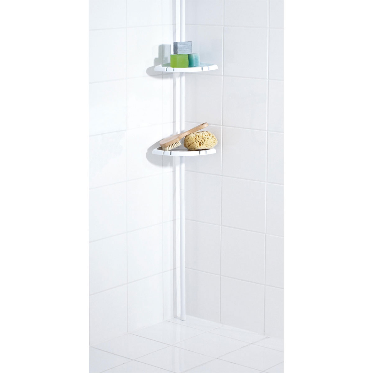 Ridder  Teleskop-Duscheckregal mit 4 Ablagen 130-260 cm weiß Bild 6