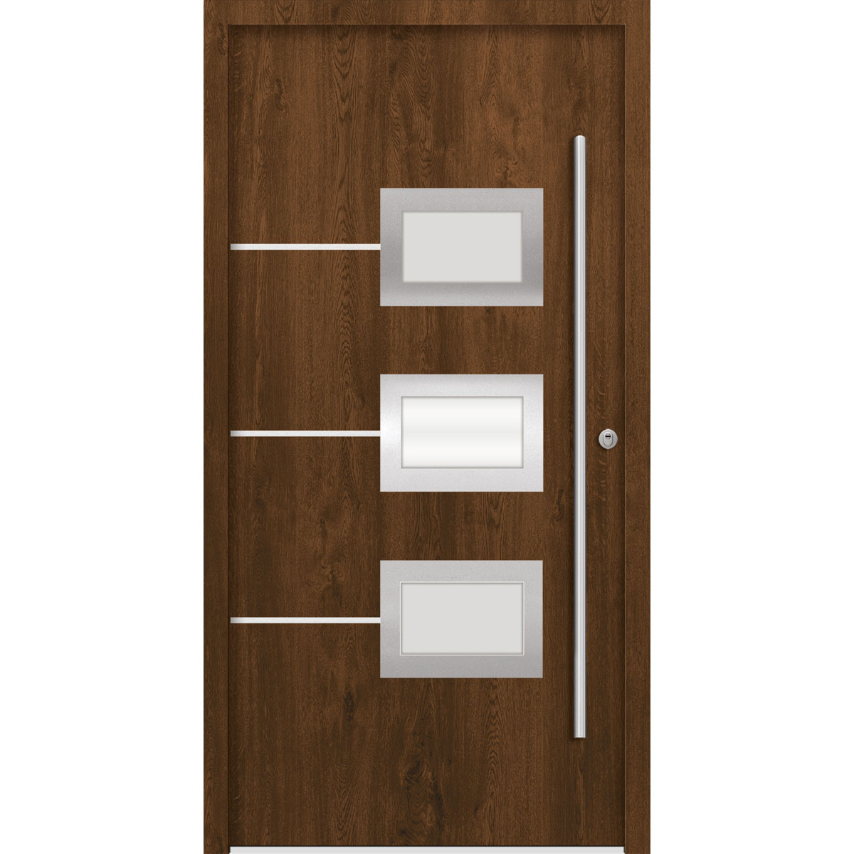SplenDoor Premium-Haustür Passivedoor Bergen RC2 energiesparend einbruchsicher nussbaum 110 x 210 cm rechts