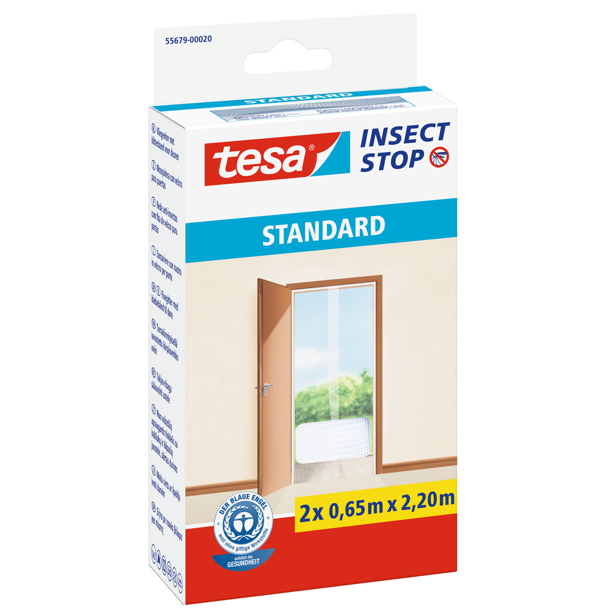Tesa Fliegengitter Standard für die Tür weiss 2 x 2,0 x 0,65m