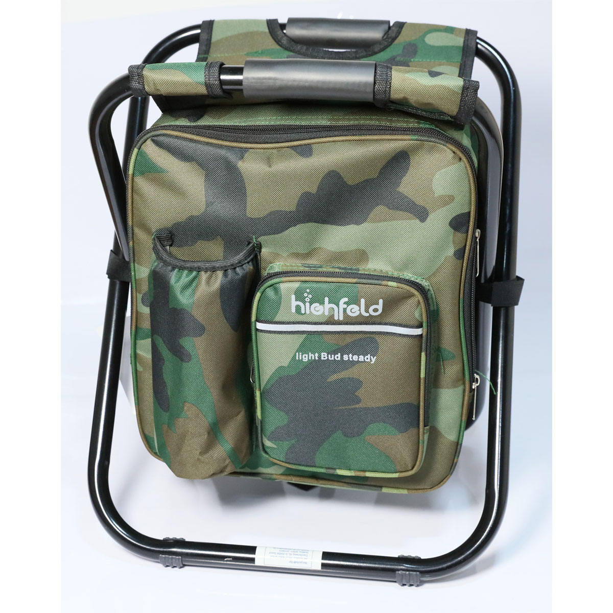 highfeld Camping Stuhl mit Rucksack & Kühlfach camouflage Bild 3
