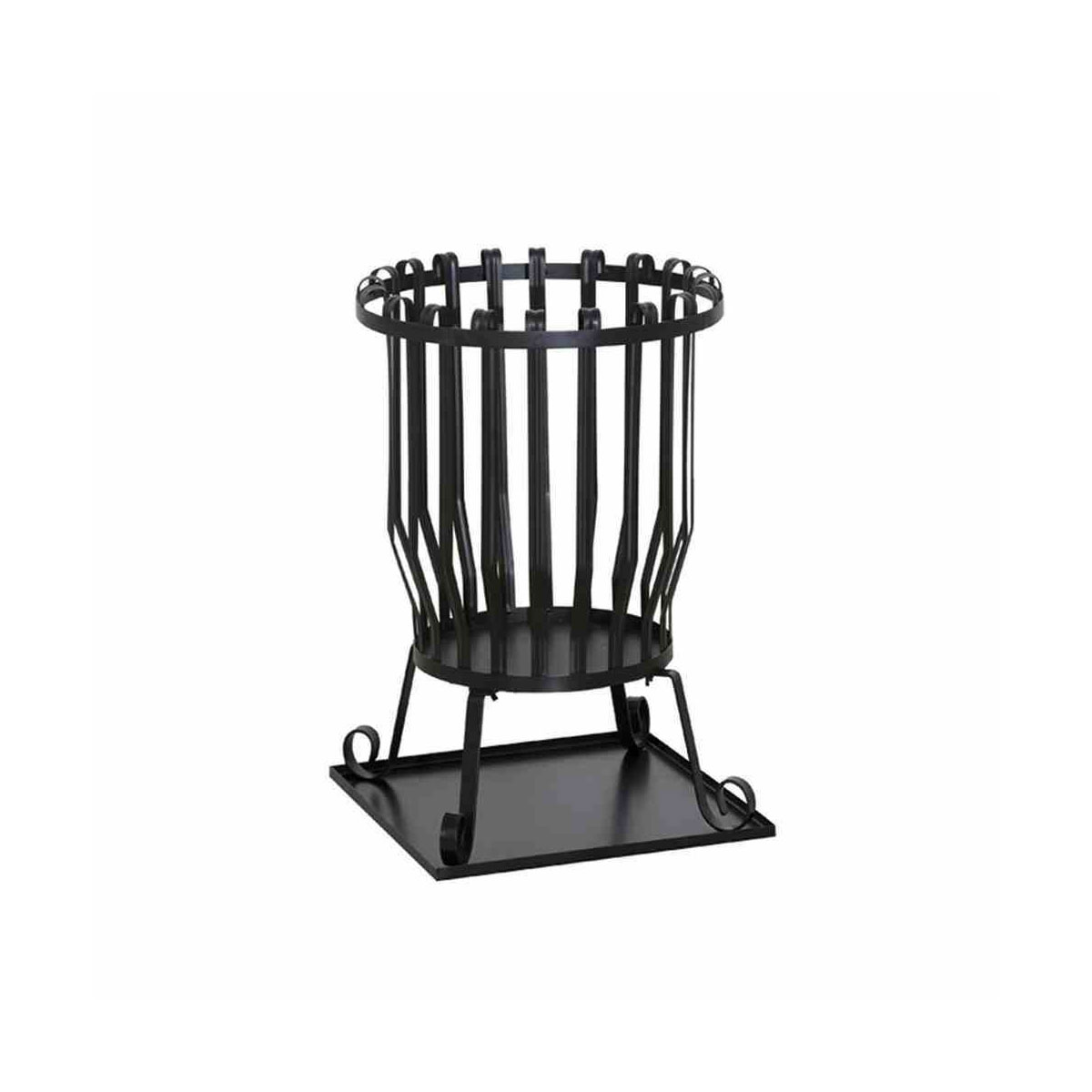 Siena Garden Feuerkorb Druma Durchmesser 43 x 63 cm schwarz inkl Bodenplatte