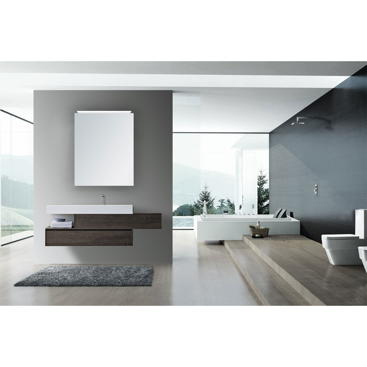 DSK  Design LED Spiegelschrank Aluminio Vegas 50 x 60 cm Bild 8