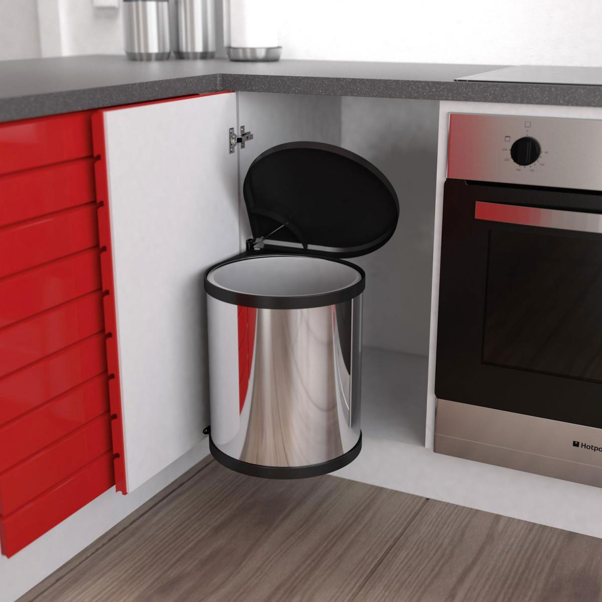 Hailo Mülleimer Compact Box M 15 L Edelstahl Bild 4