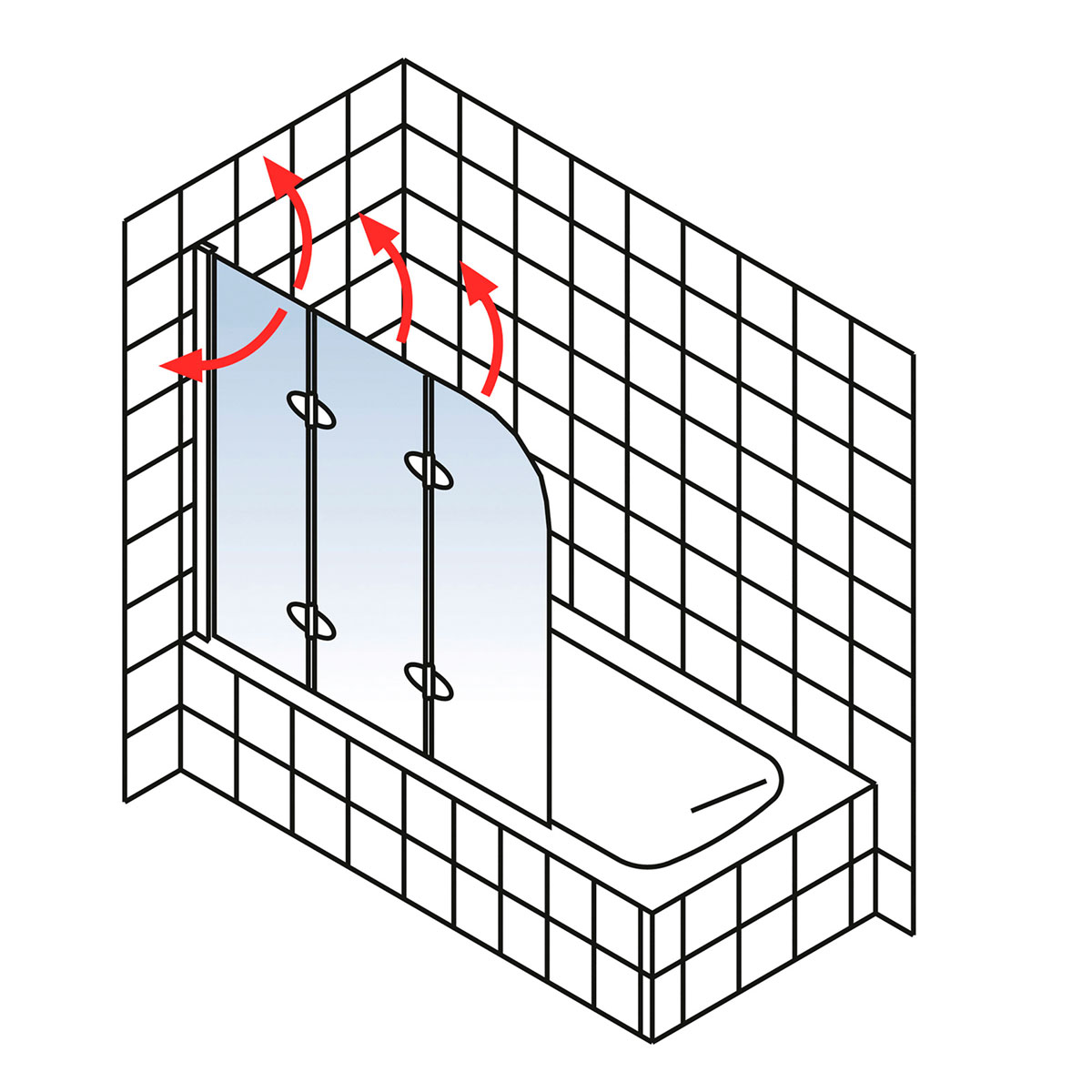Schulte Badewannenfaltwand 3 teilig Alunatur Bild 5
