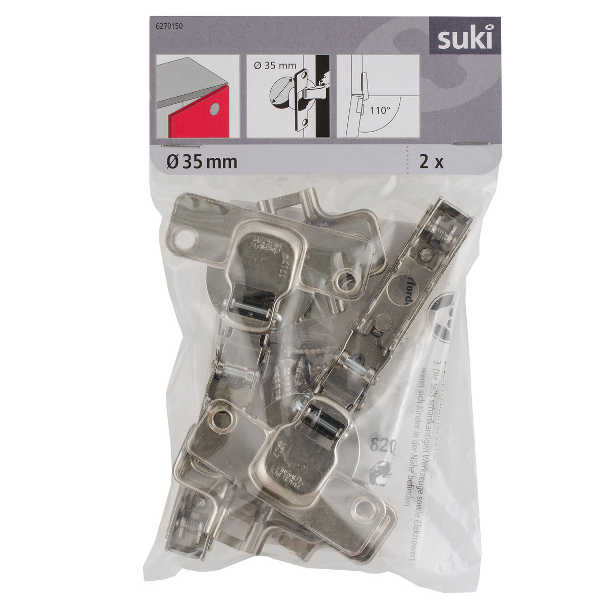 Suki Topfscharnier mit Clip und Feder 2 Stück Bild 1