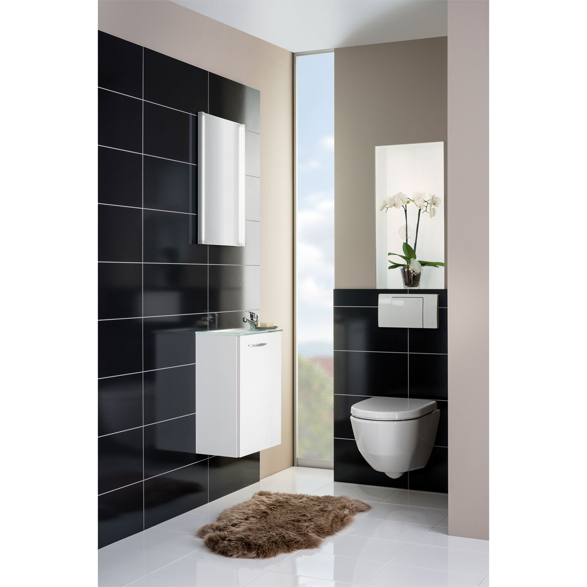 Fackelmann Mini-Waschtischunterschrank Sceno 44 x 60 x 24,5 cm weiß Bild 4