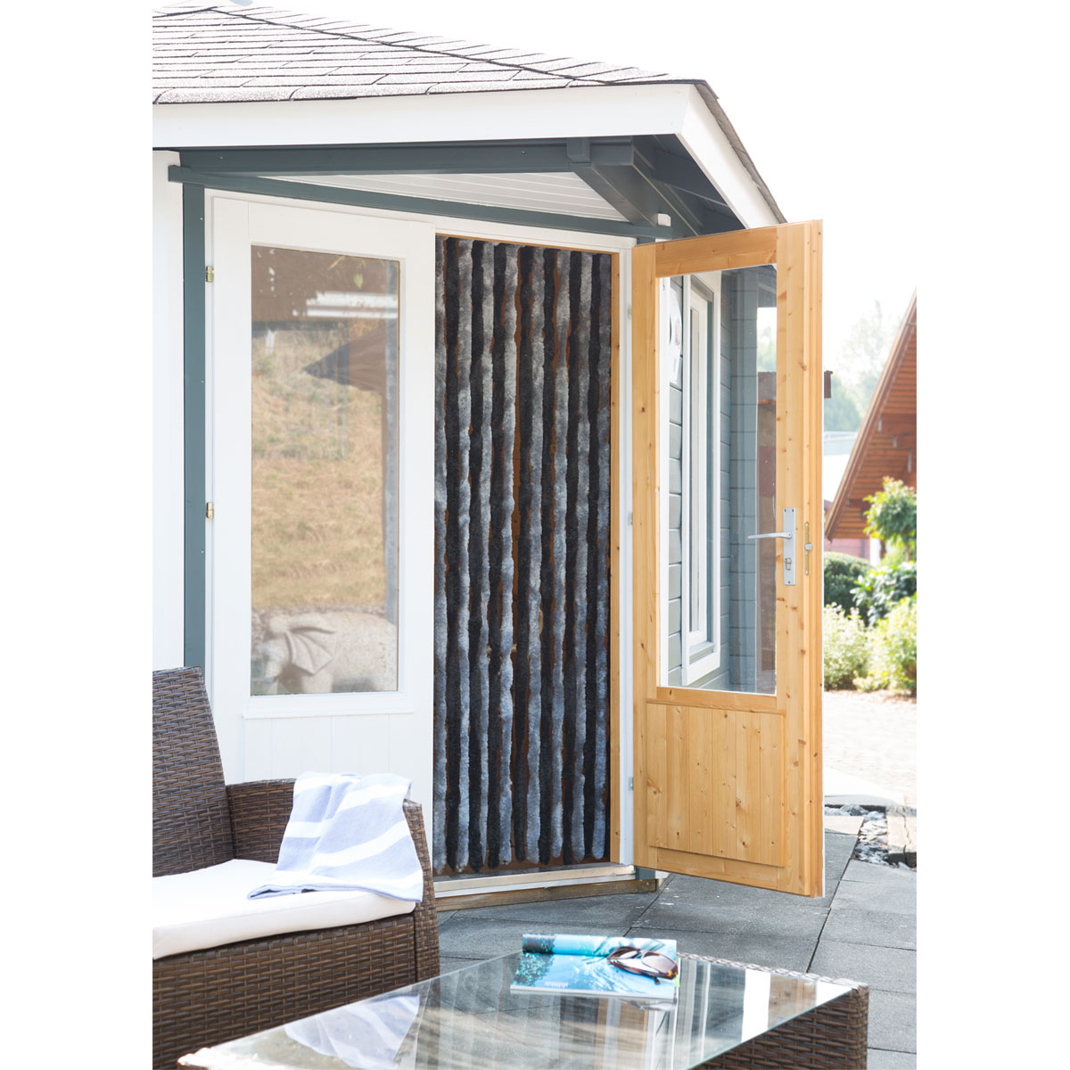 Deko-Vorhang Flauschi schwarz-grau Bild 3