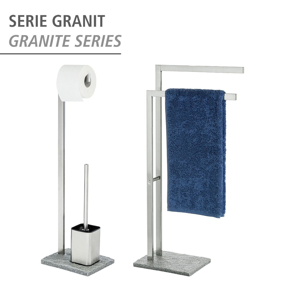 Wenko  Stand WC-Garnitur Granit Edelstahl rostfrei Bild 4