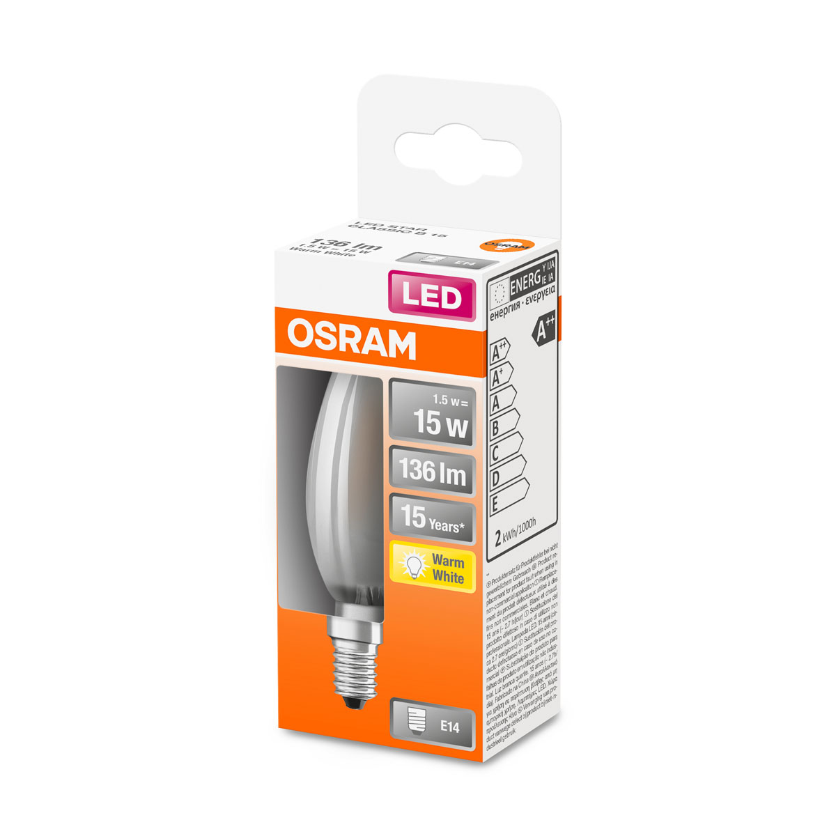 Osram LED-Leuchtmittel E14 warmweiß 15W matt A++ Bild 2