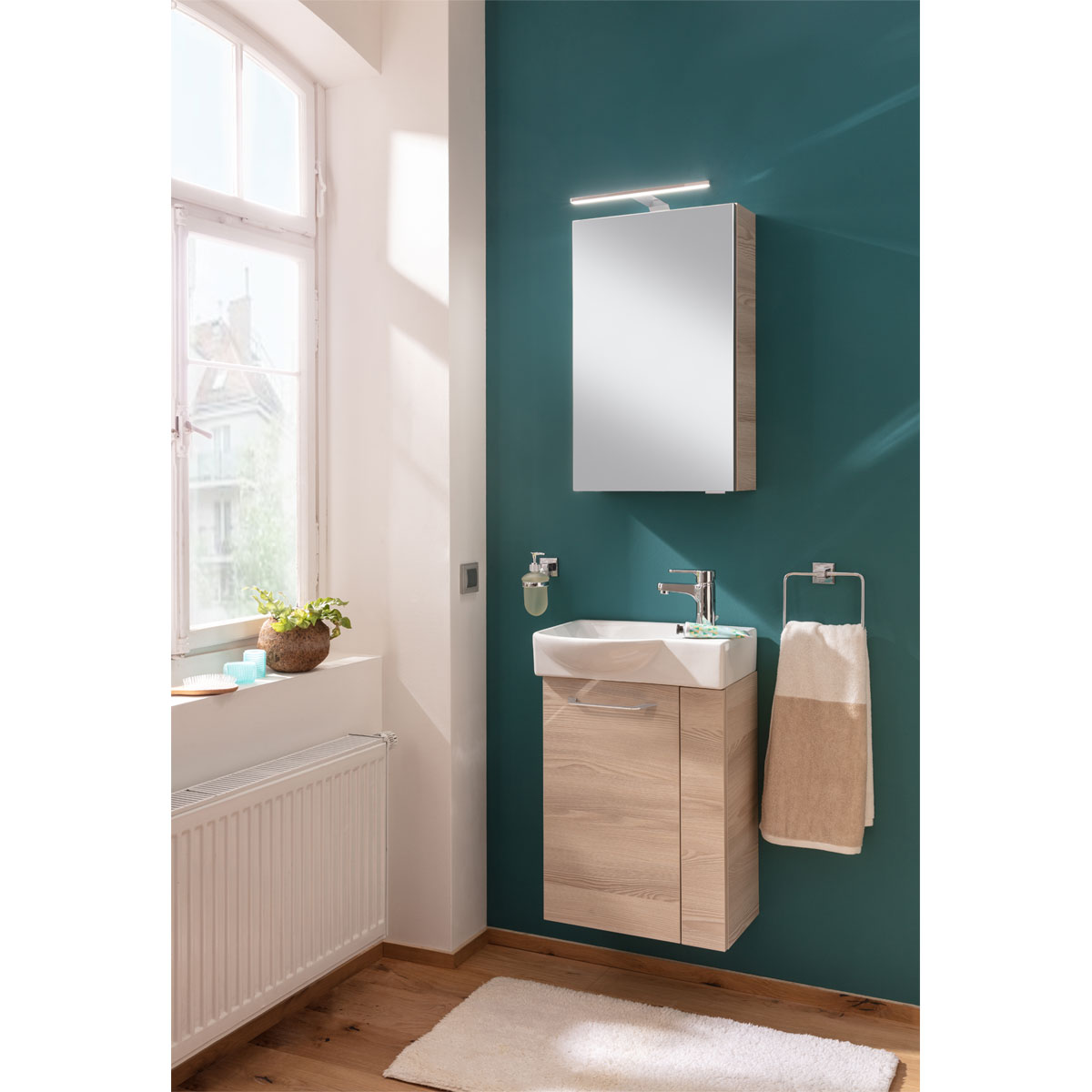 Fackelmann  Gäste-WC Waschtischunterschrank links SBC 440 x 600 x 243 mm Alaska-Esche Bild 8