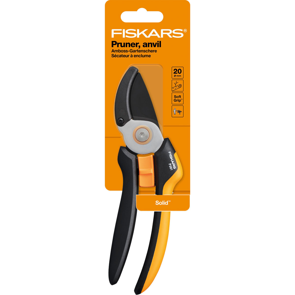 Fiskars Gartenschere Solid P361 Amboss Bild 2