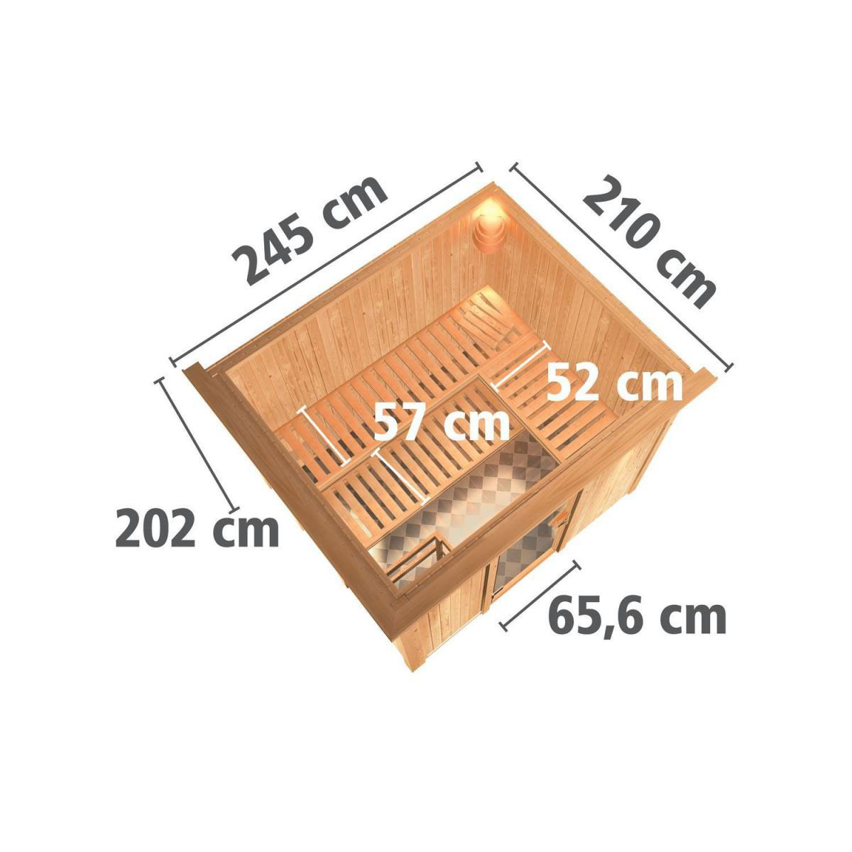 Karibu Gobin Fronteinstieg 9 kW Ofen Bio externe Strg mit Kranz bronzierte Tür Bild 4