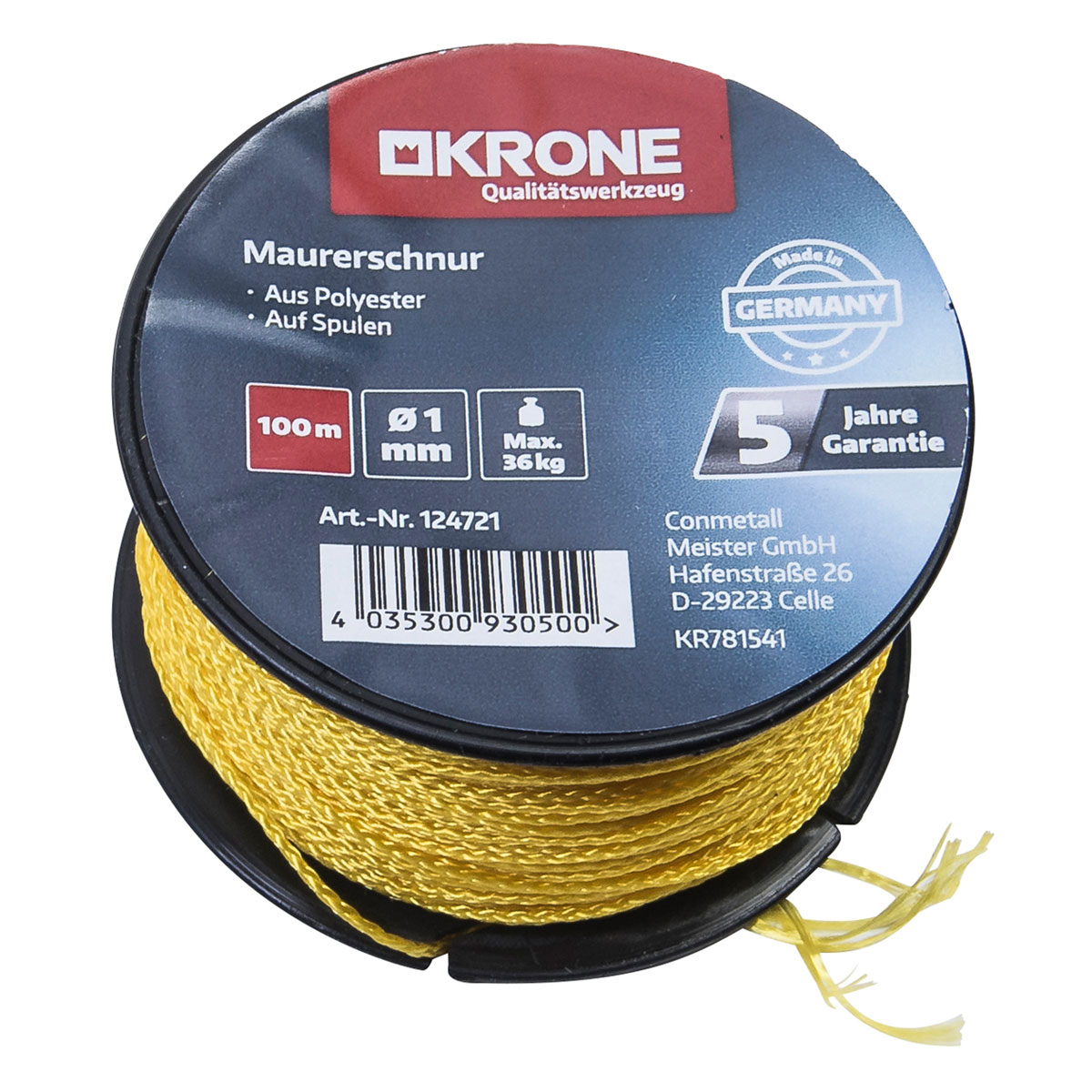 Krone  Maurerschnur 1,0 mm - 100m gelb