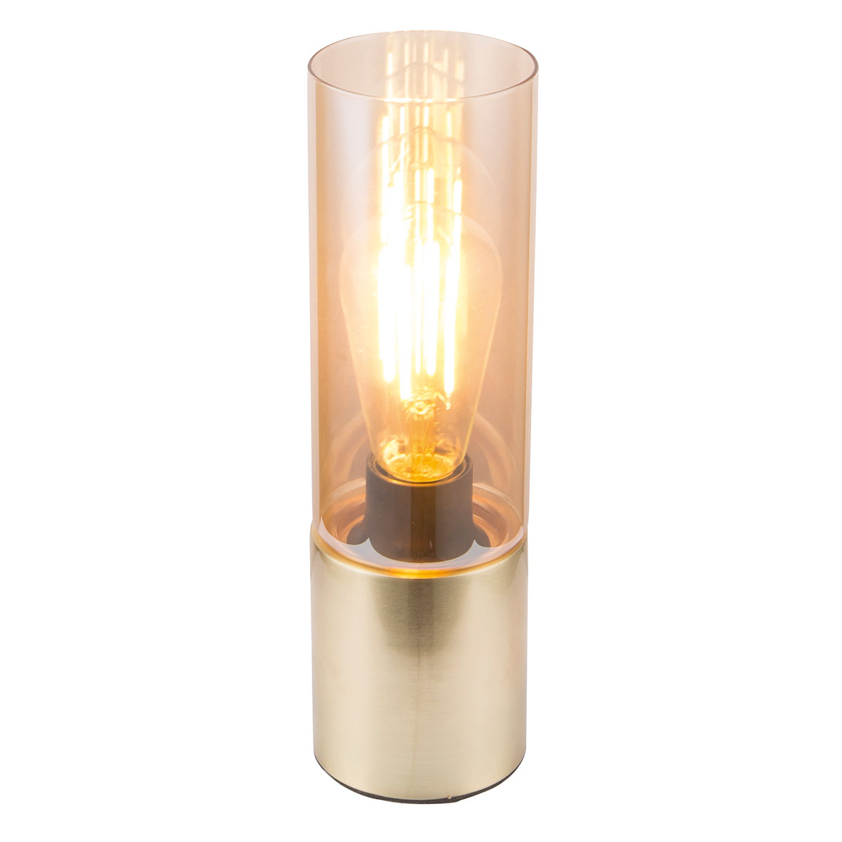 Flector Tischleuchte Edison Amber mit Touchfunktion messing