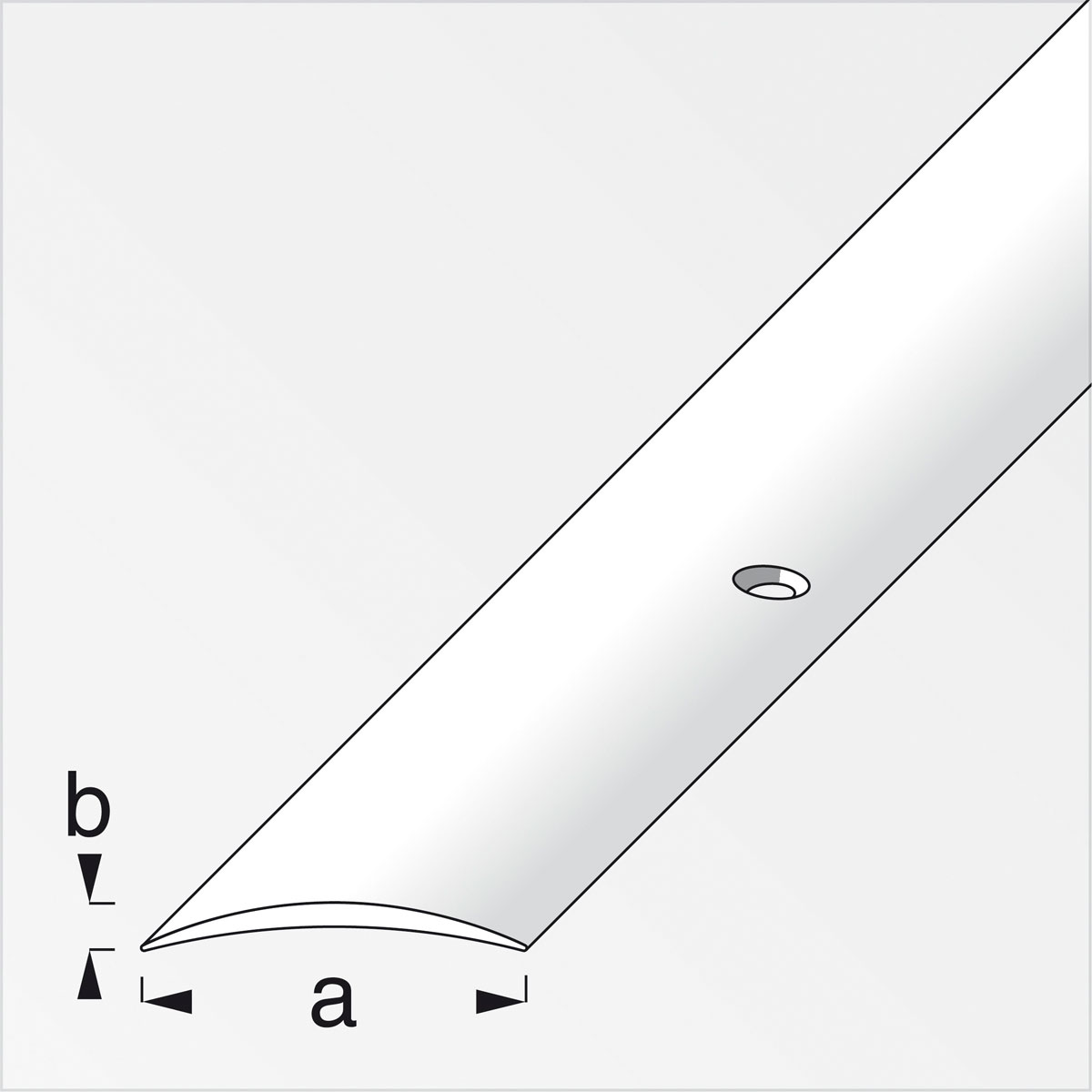 Alfer Übergangsprofil 40 x 5 mm 1m seitlich gelocht silber Bild 2