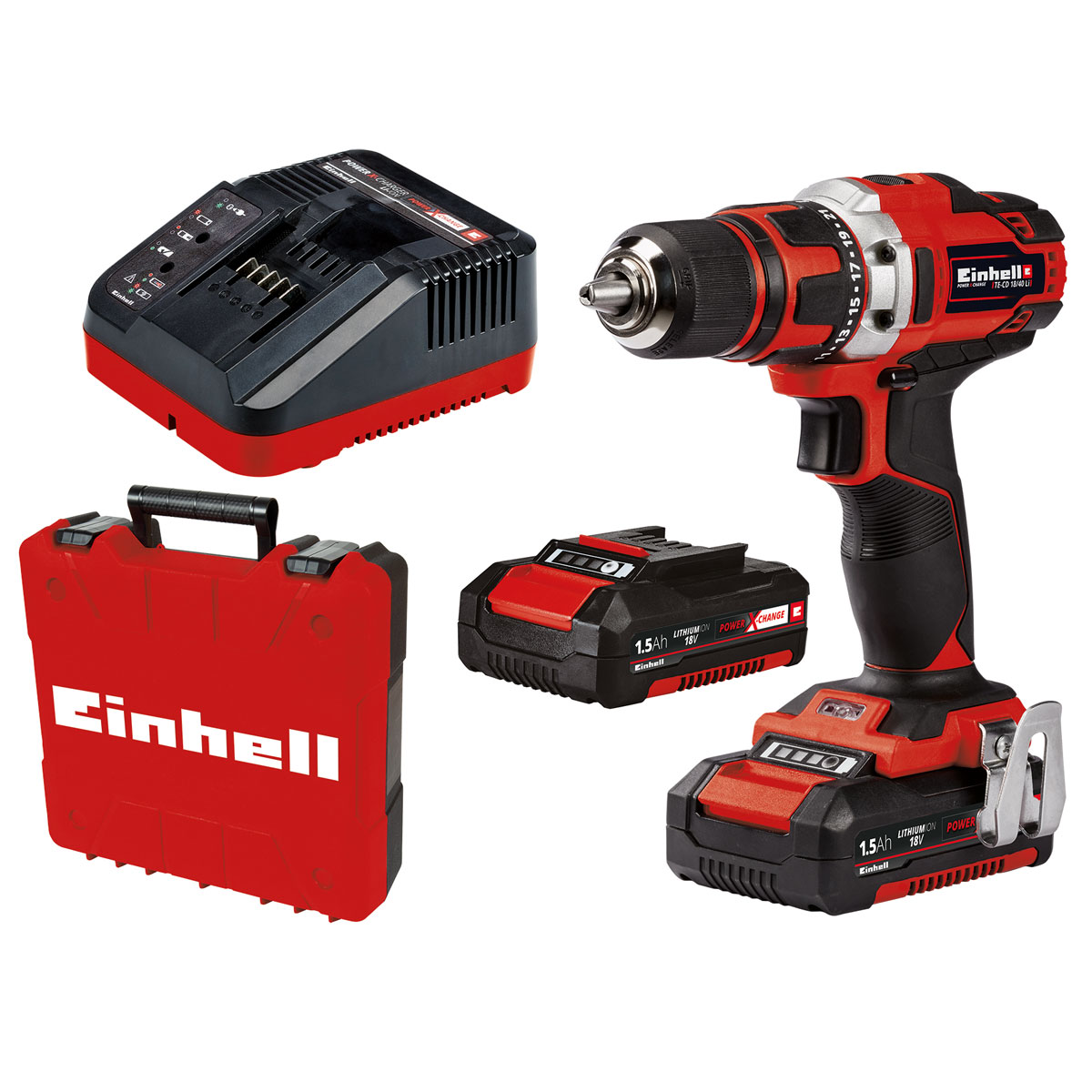 Einhell Akku-Bohrschrauber-Set TE-CD 18/40 Li 4-teilig Bild 1