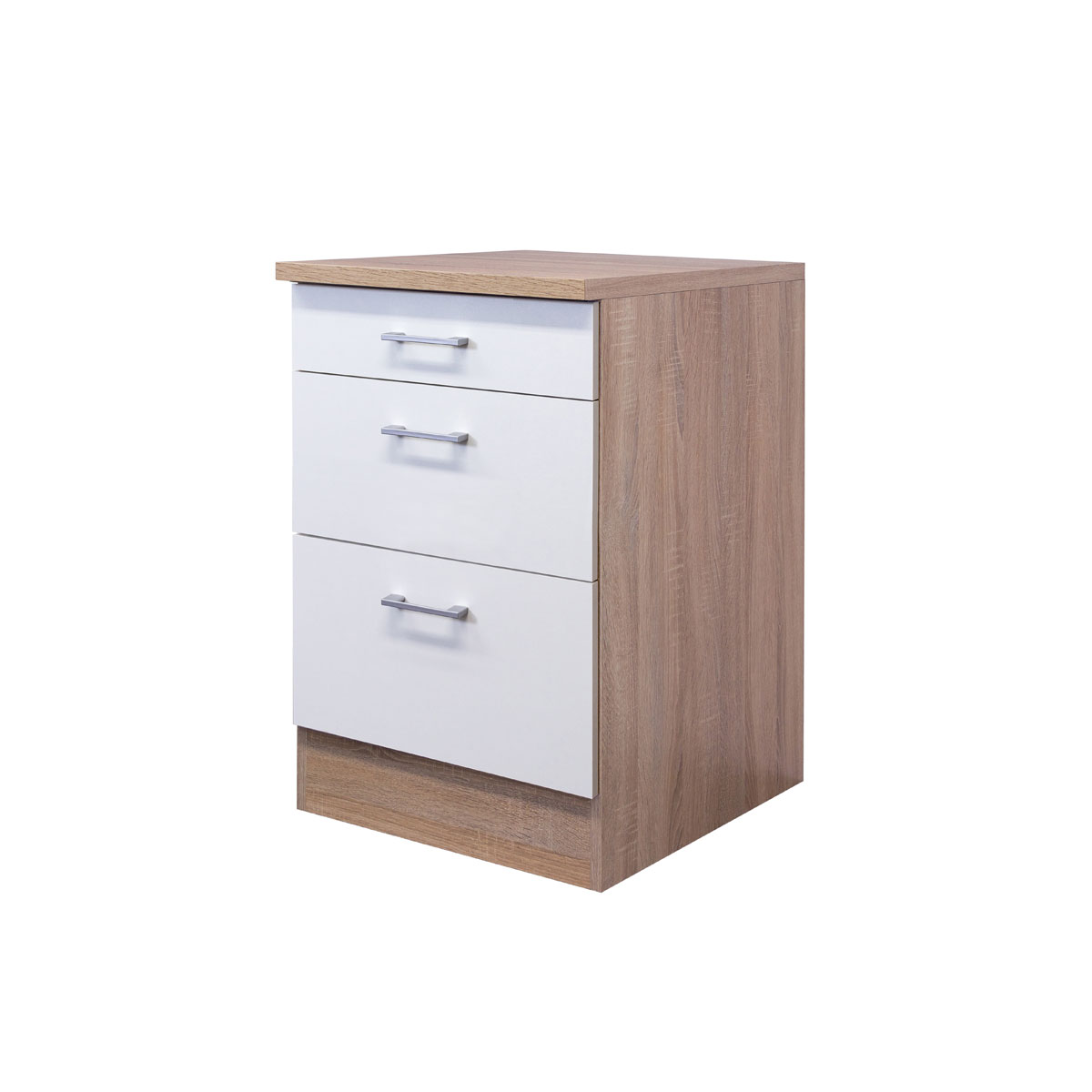 Flex-Well Küchenunterschrank „Samoa“, 60x85x60 cm, weiß/Sonoma Eiche