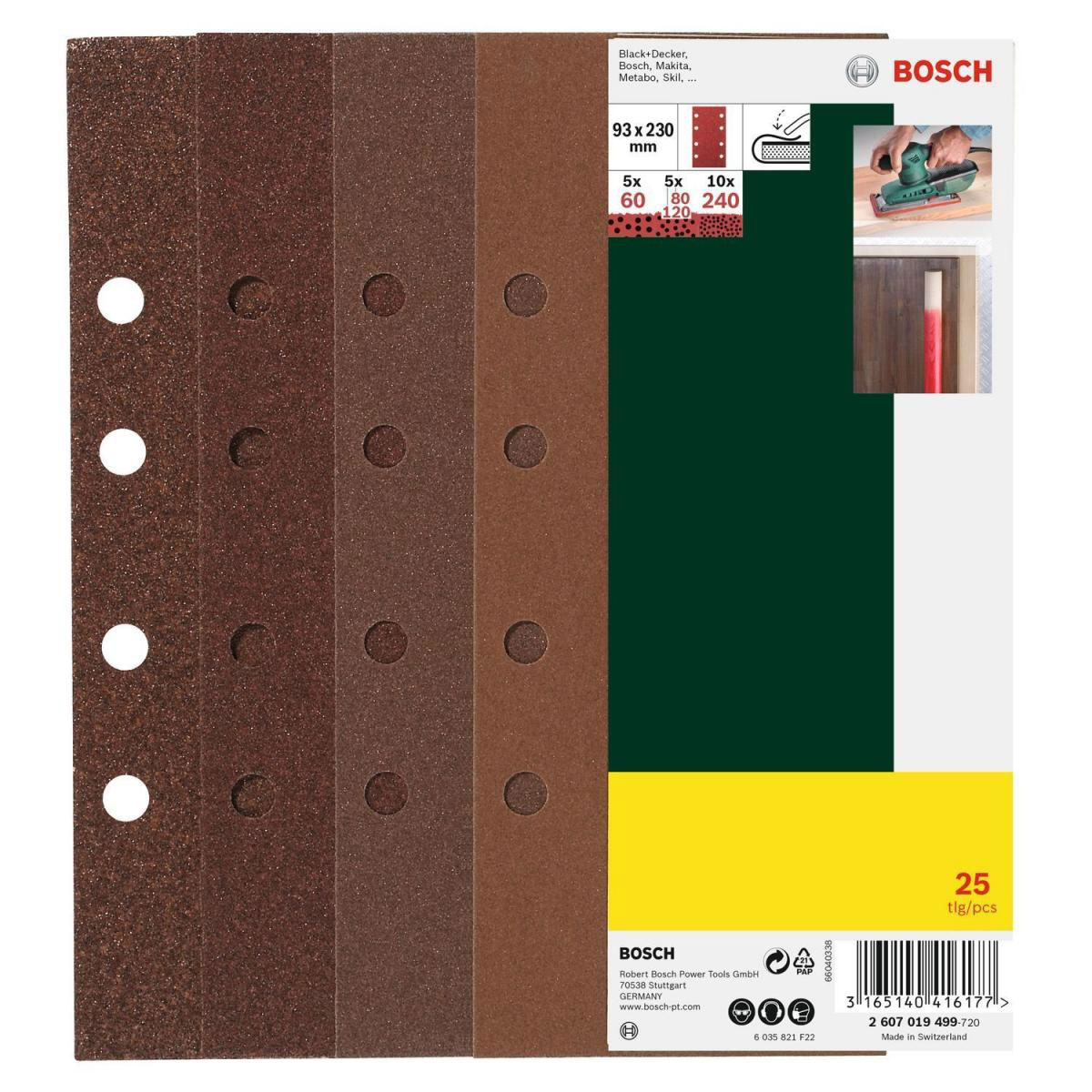 Bosch  Prom Schwingschleifblätter 93 x 230 mm gelocht 25 Stück Bild 1