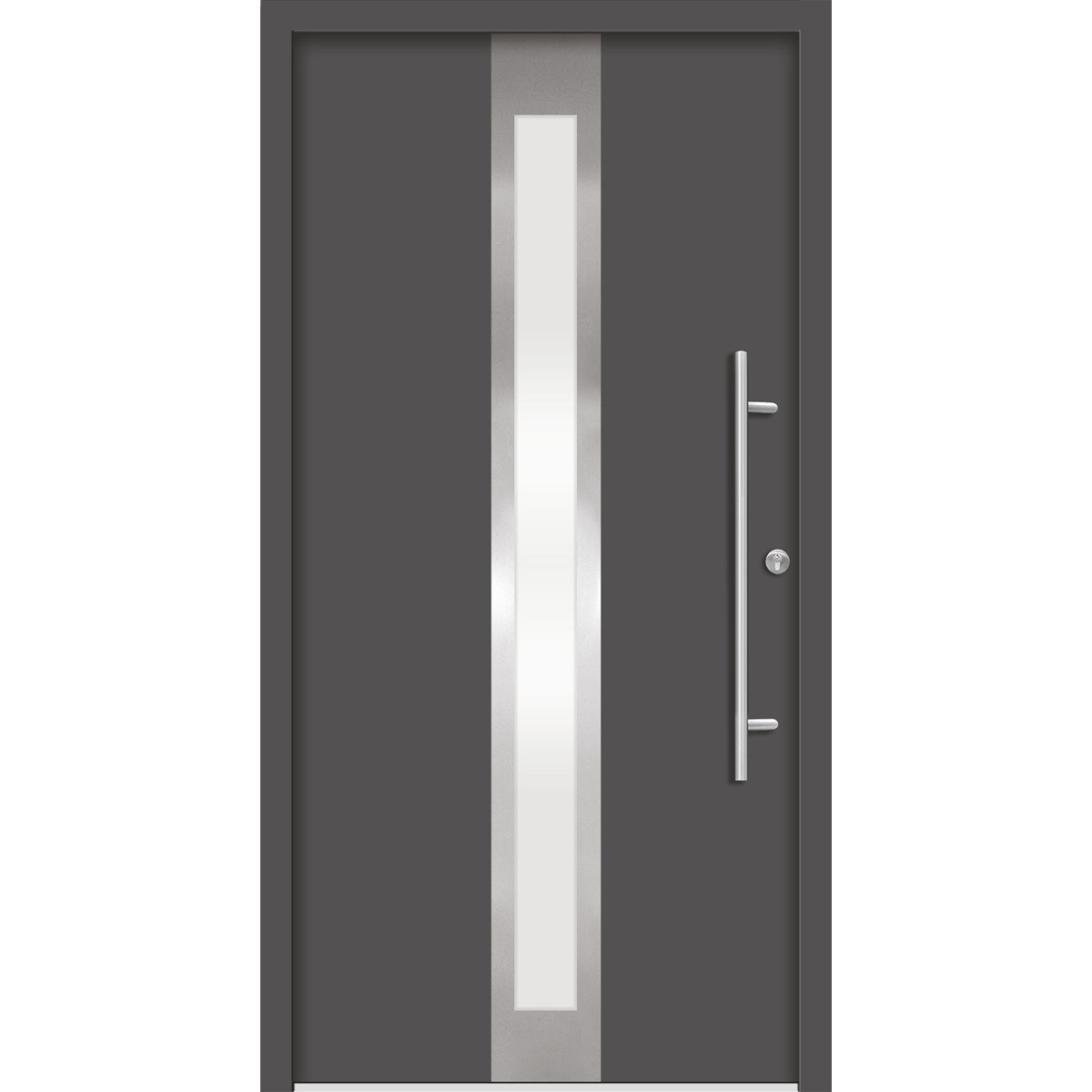 SplenDoor Premium-Haustür Passivedoor Stockholm energiesparend anthrazit 110 x 210 cm rechts