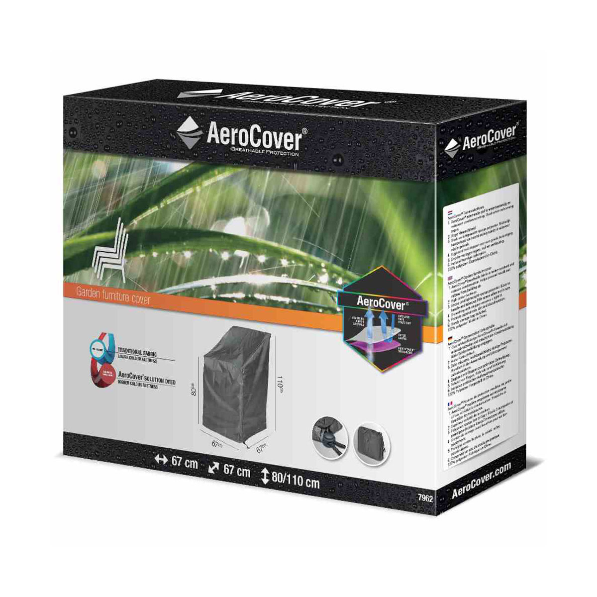 Stapelstuhlhülle AeroCover 67 x 67 x 80/110 cm atmungsaktiv Bild 1