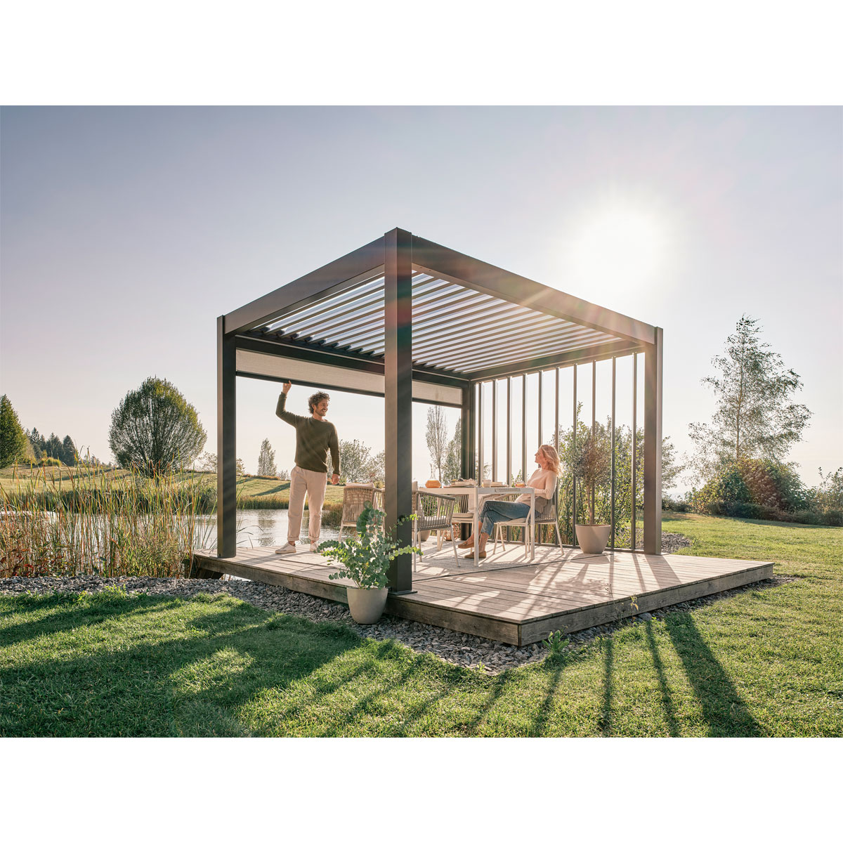 Biohort Pergola Gr. 4 x 3 dunkelgrau/silber-metallic