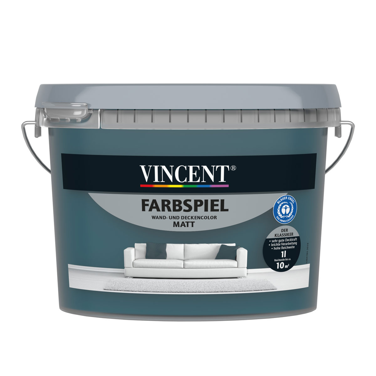 Vincent  Wandfarbe Farbspiel Petrol matt 1 L