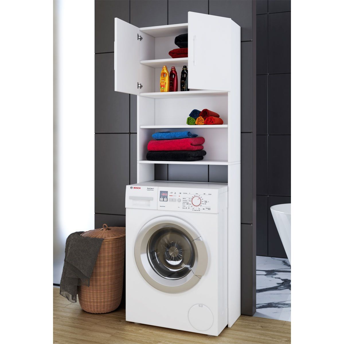 Waschmaschinenüberbau Jutas weiß Bild 2